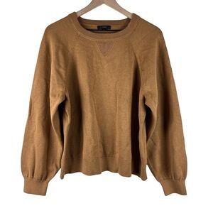 J. Crew Brown Camel Cotton Cashmere Pullover Sweatshirt